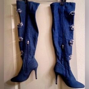 Thigh high jean boots (7)
